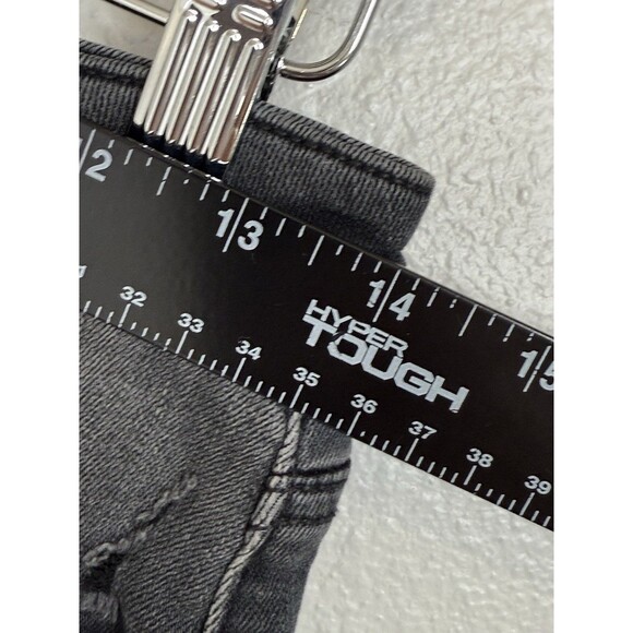 HIDDEN Jeans Wide Leg Barrel Women's Size 30 Black Distressed‎ Denim Cropped EUC - Picture 11 of 12